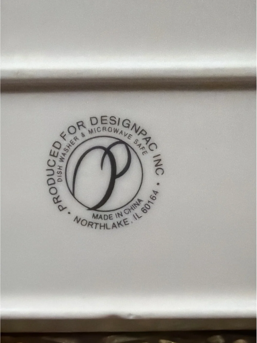 Vintage Designpac Inc. Rectangular Ceramic Serving Tray with Black and White Art